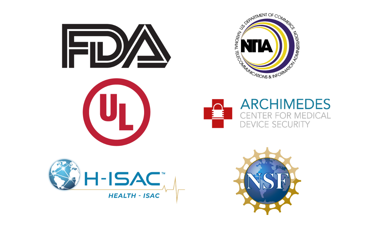 Logos of companies who have partnered with Black Duck for medical device security